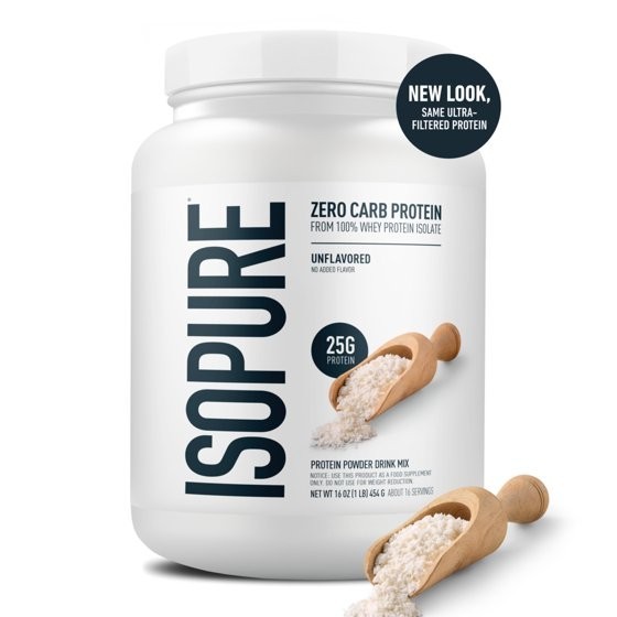 Isopure Zero Carb 100% Whey Protein Isolate Unflavored 16 Servings