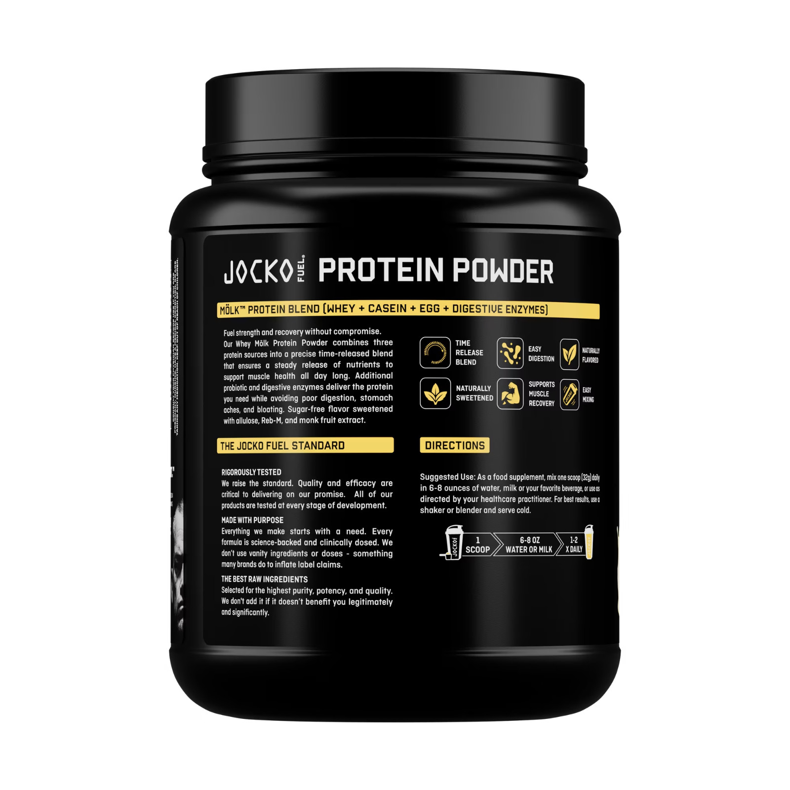 Jocko Fuel Vanilla Whey Protein Powder 22g Protein No Sugar 18 Servings