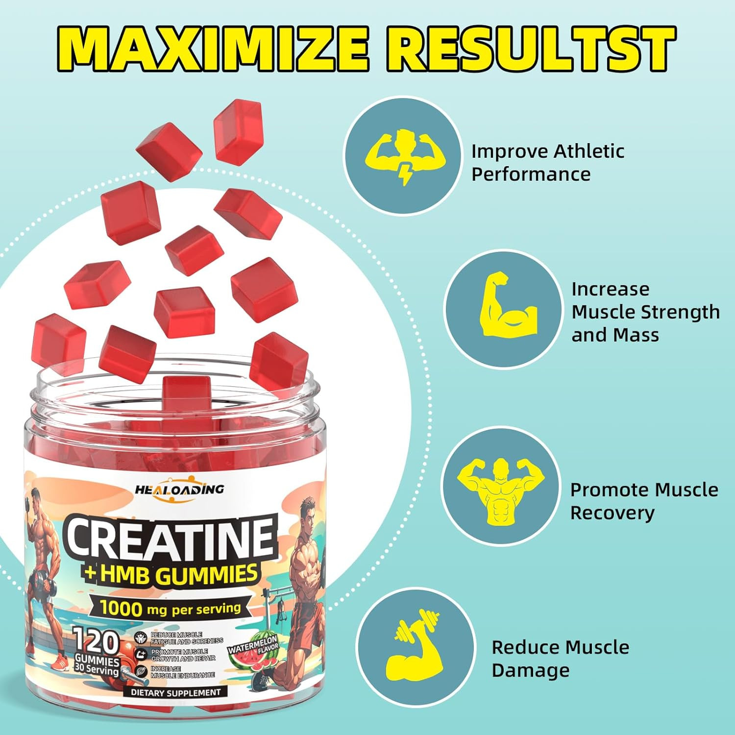 Creatine Monohydrate Gummies HMB Supplements for Men – Creatine and HMB Suppleme