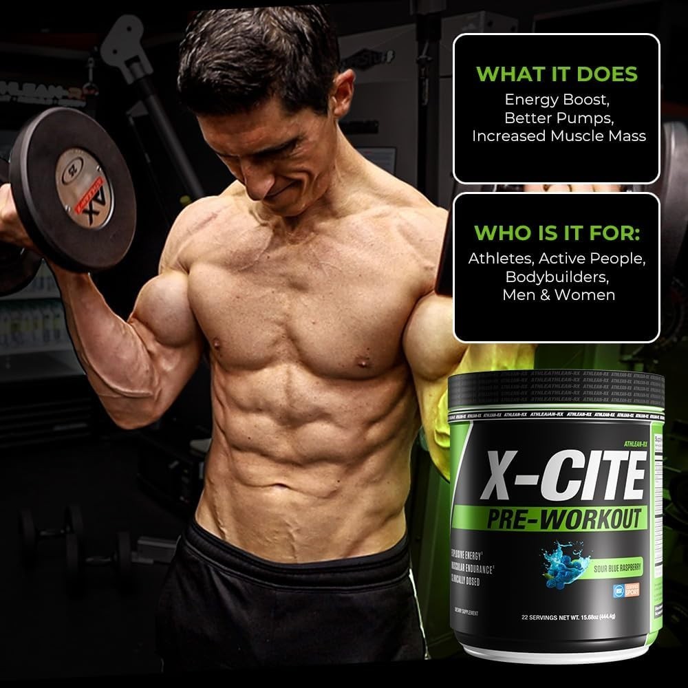 X-CITE Pre-Workout by ATHLEAN-X – Enhanced Formula with Beta-Alanine, Creatine &