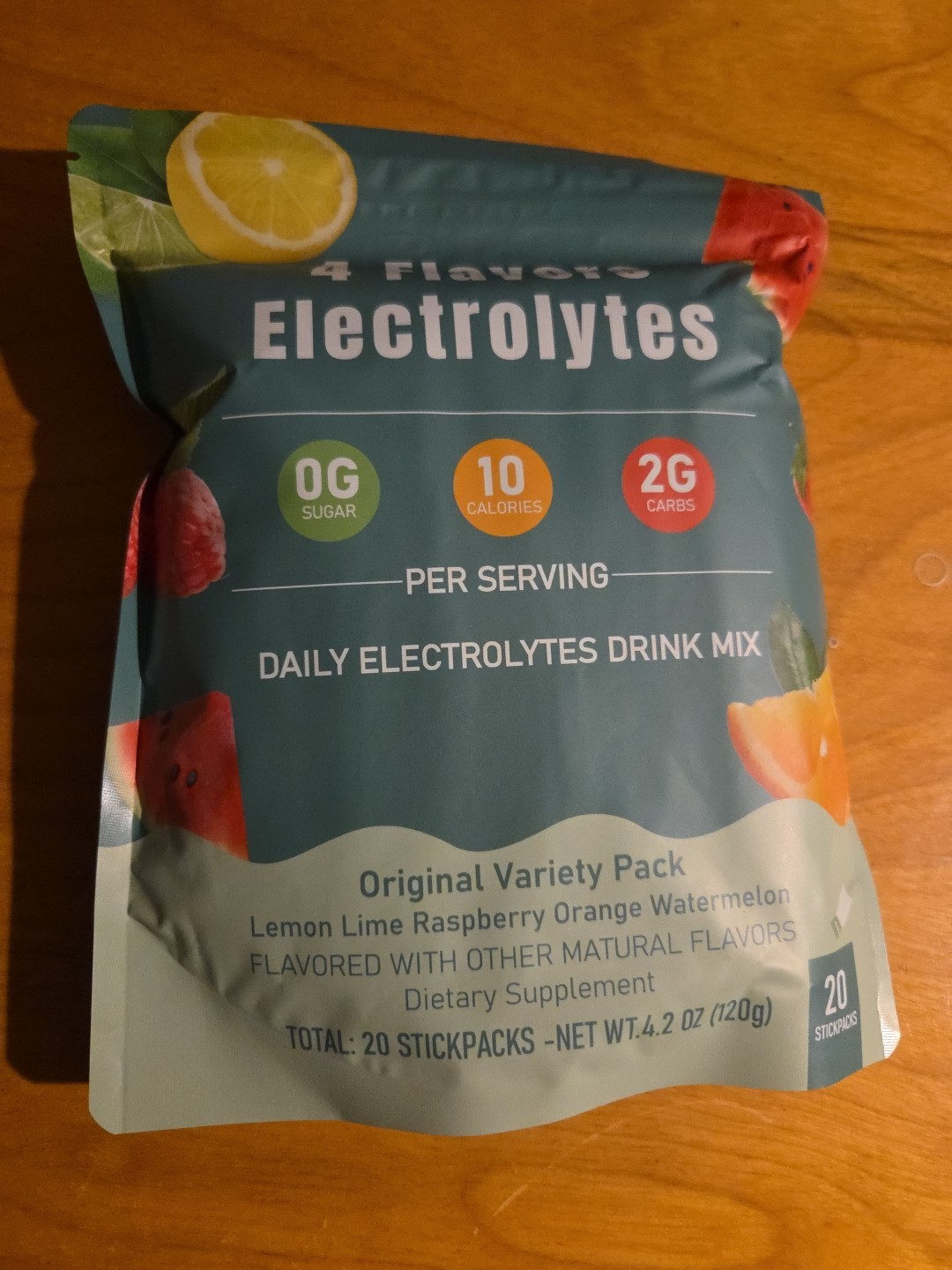 US Berlin Gene Electrolytes Drink Mix Powder 4 Flavors 20 Stickpacks Low Calorie