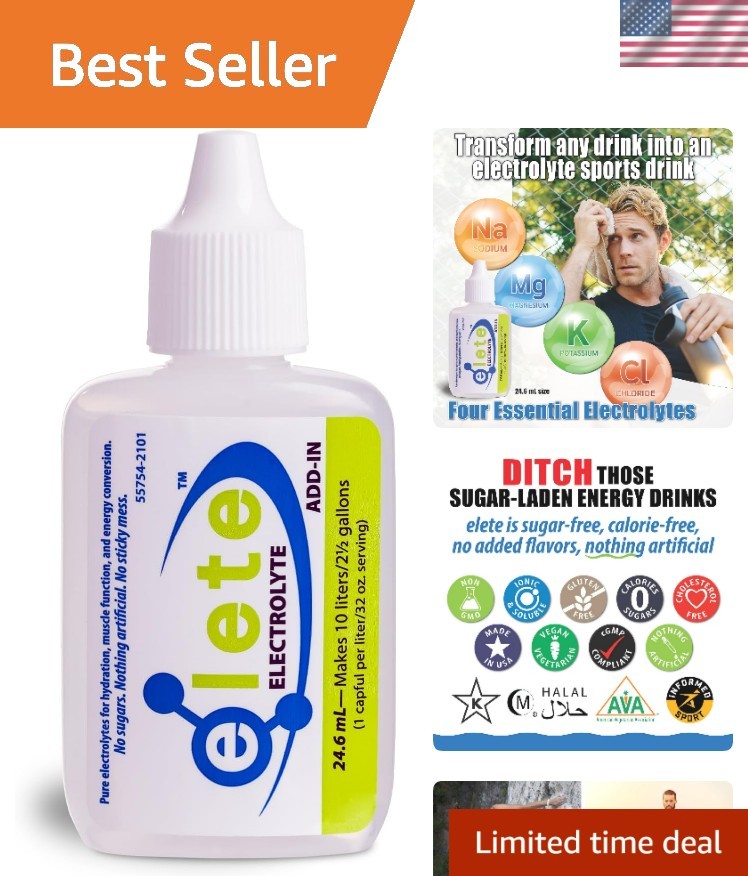 elete – Electrolyte Add-In – 1 Pocket Bottle – 4 Essential Electrolytes Conce…