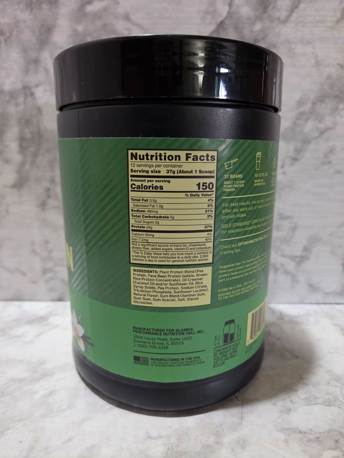 Optimum Nutrition Gold Standard 100% Plant Protein Creamy Vanilla 15.7 OZ 6/2027