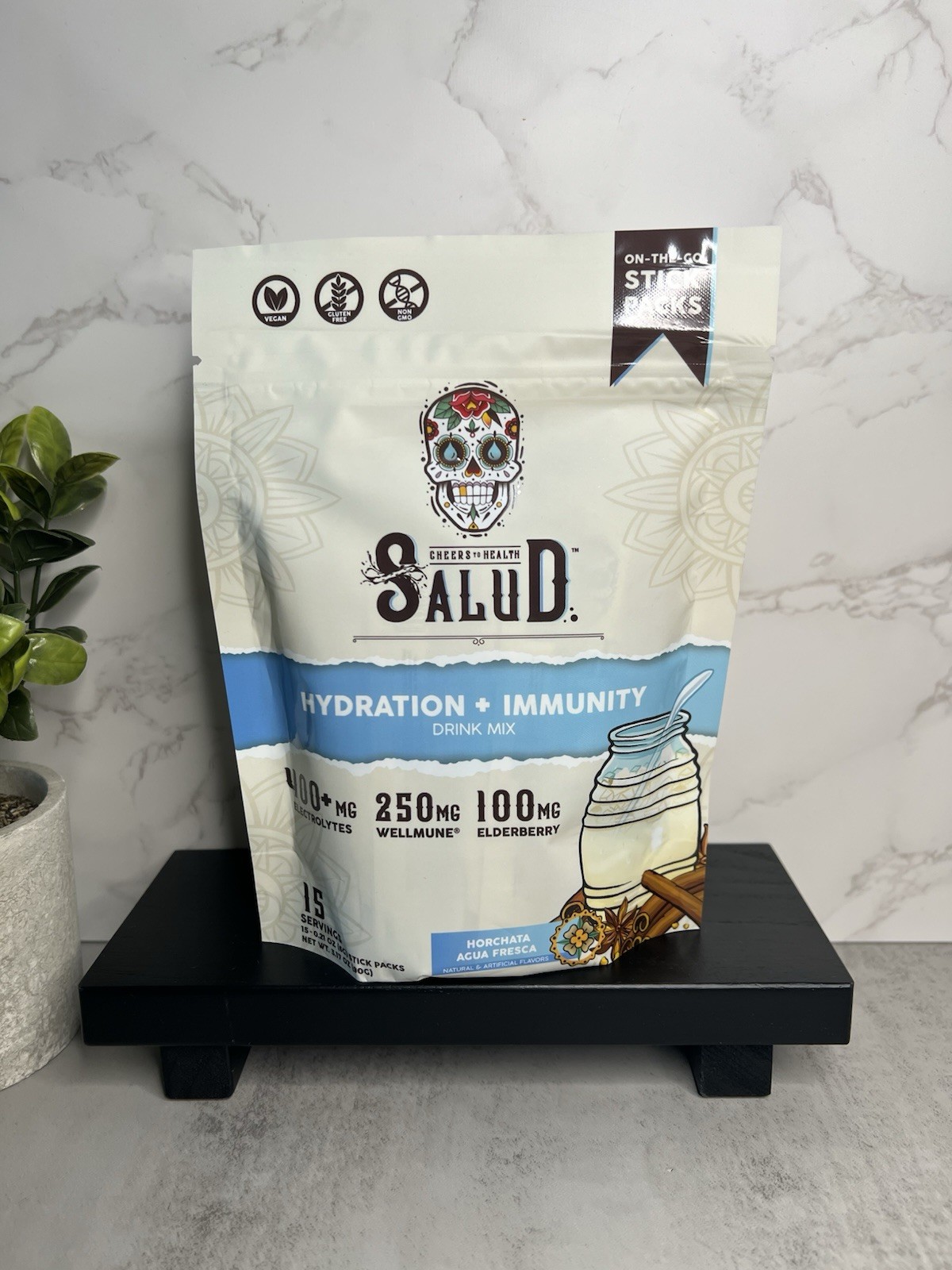 Salud Hydration+Immunity Electrolyte Drink Mix Horchata Agua Fresca 15 Exp 03/27
