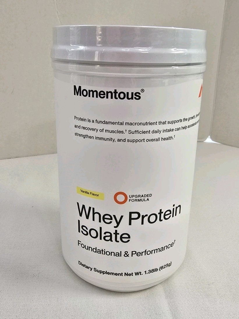 Momentous Essential Grass-Fed Whey Protein Powder 625g Vanilla