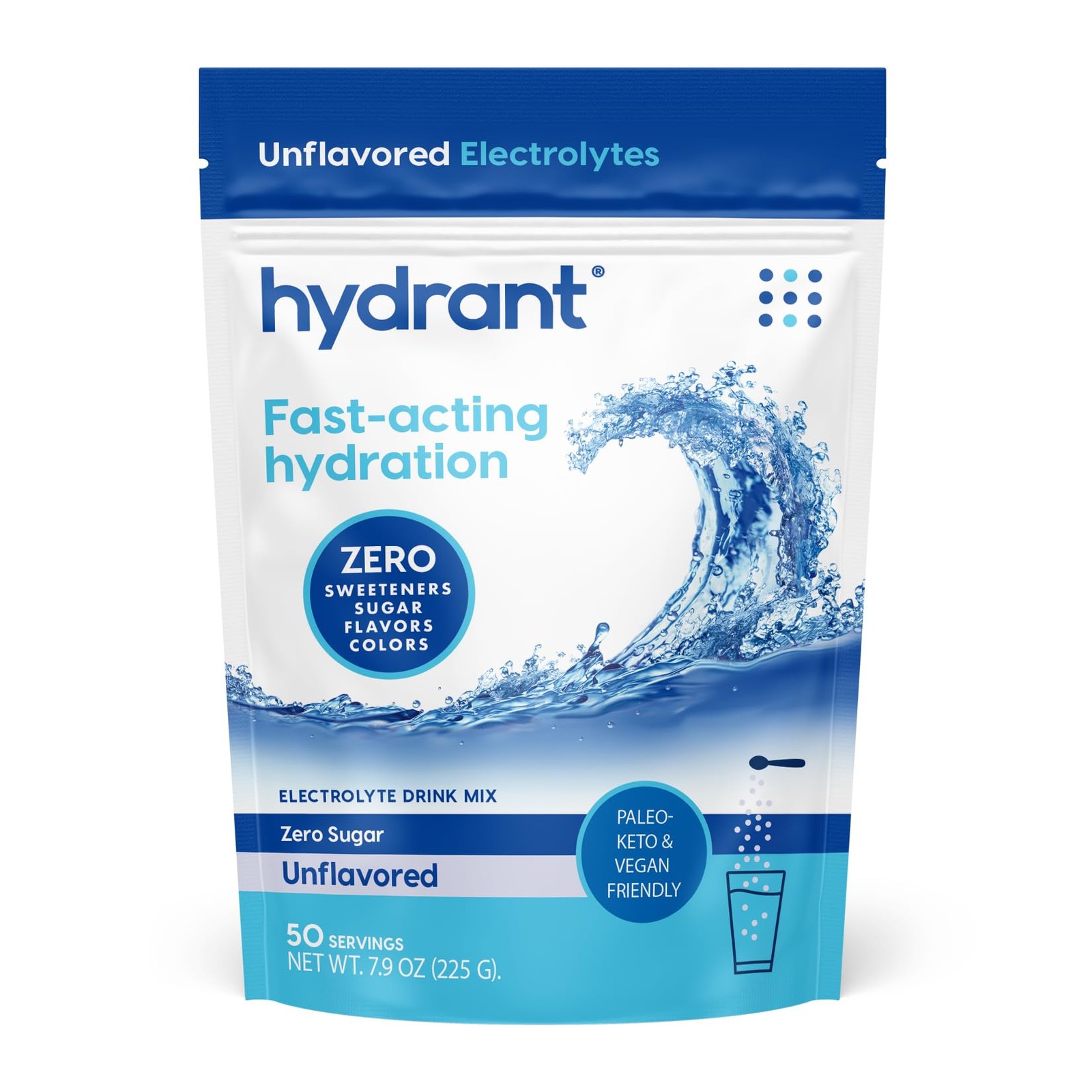 Hydrant Bulk Hydration Powder, Unflavored, 50 Servings Fast-Acting Electrolyte