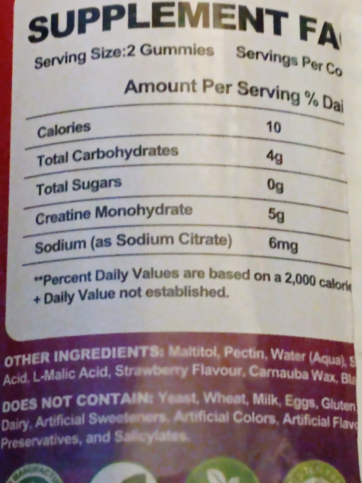 2 bottles of Creatine Monohydrate Gummies 90 gummies increase Strength