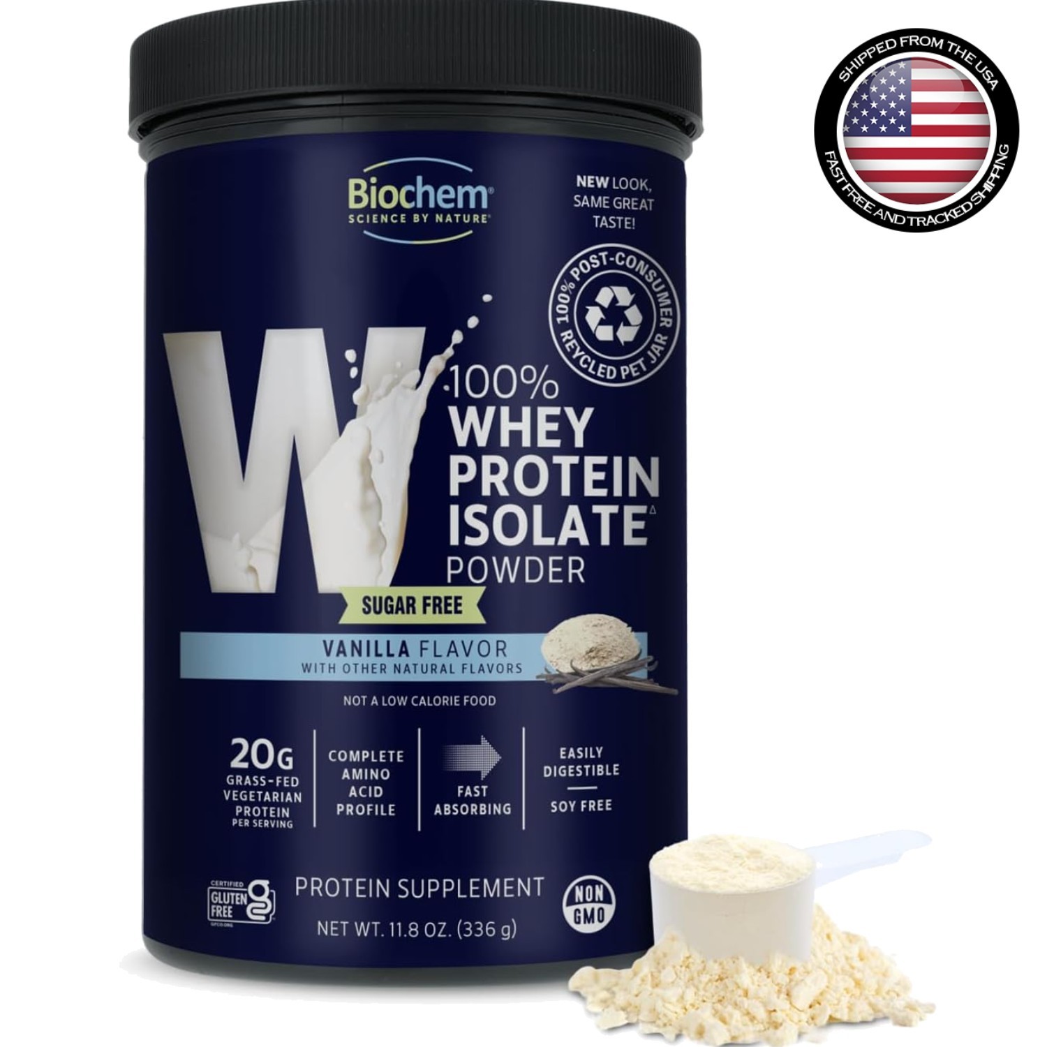 Grass-Fed 100% Whey Protein – Vanilla Flavor, 20g Protein, Keto Friendly