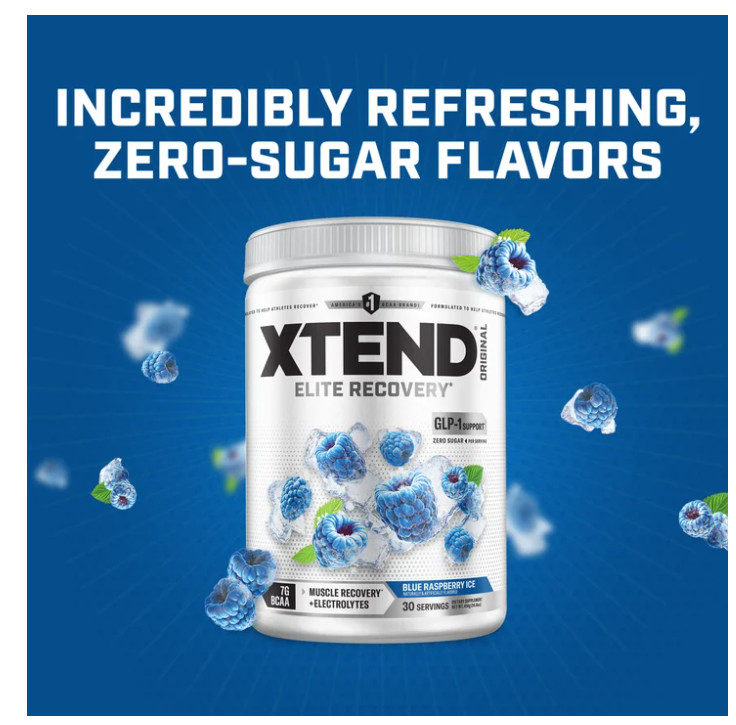 XTEND Original BCAA Powder Blue Raspberry Ice 7g BCAA 30 Servings