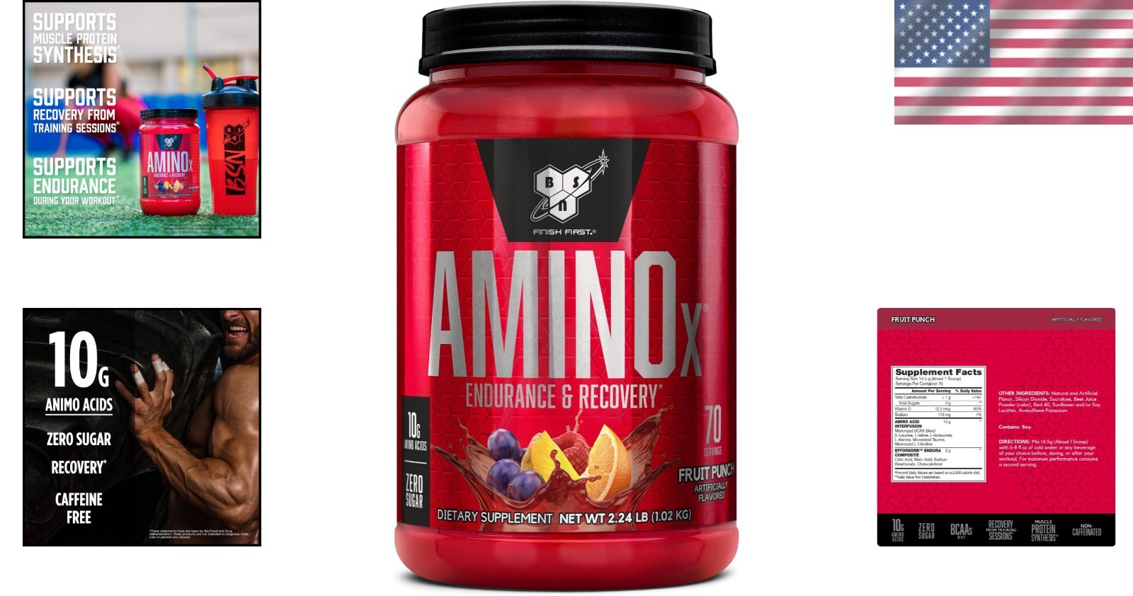 Amino X BCAA Powder, 10g Amino Acids, Fruit Punch