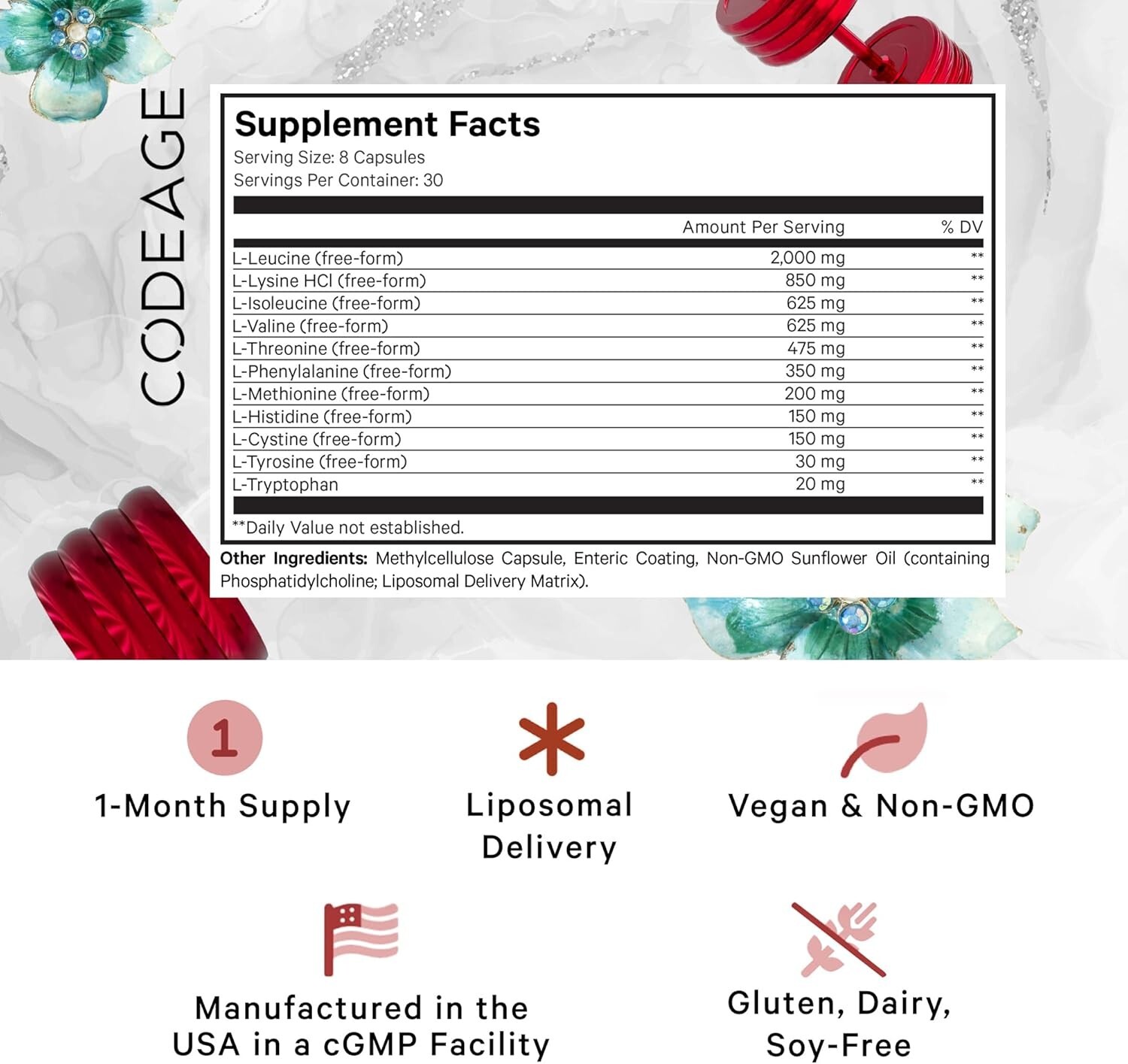 Multi Amino+ BCAA & EAA Supplement, 9 Essential Amino Acids, Liposomal Delivery