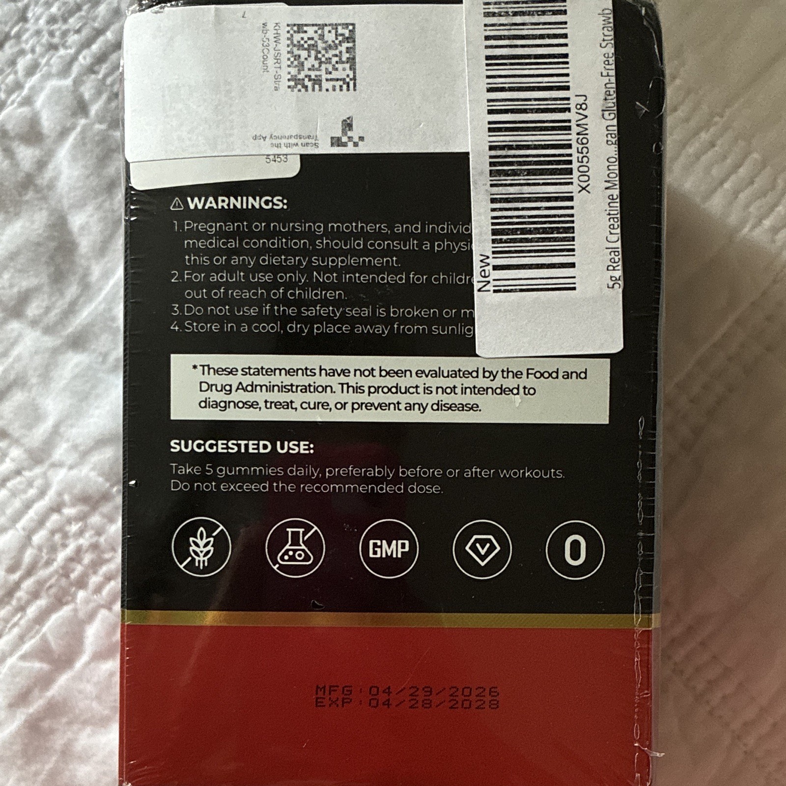 Solheal Creatine Monohydrate Gummies Strawberry 150 Ct +BCAA Citrulline GF