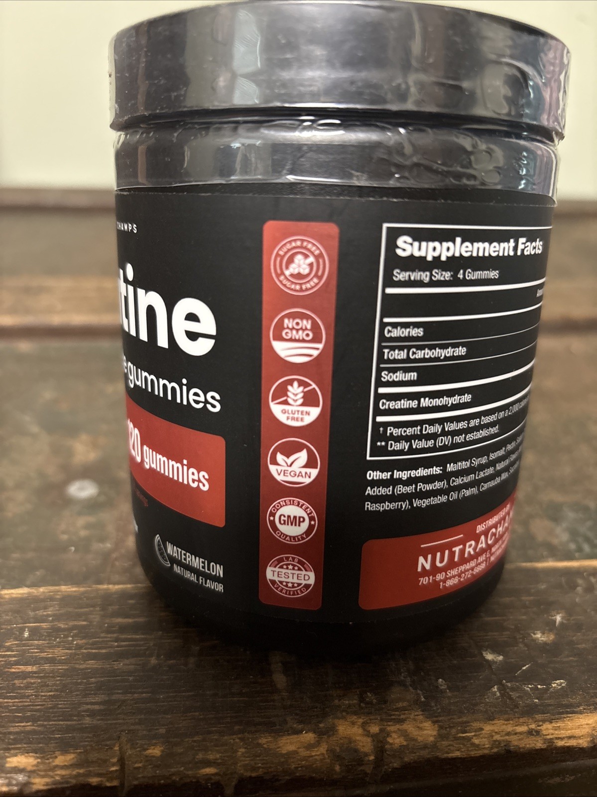 Nutra Champs Creatine Monohydrate Gummies 5000 Mg Watermelon Flavor