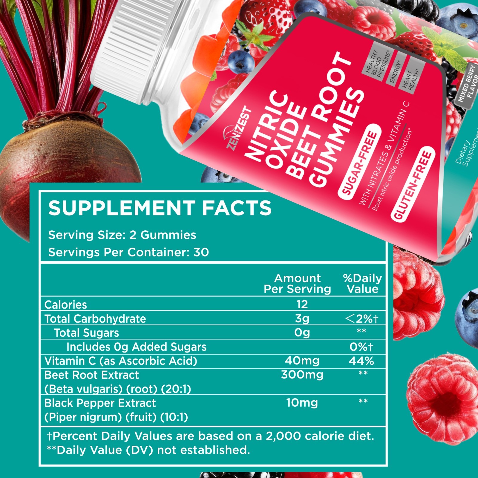 ZeniZest Beets Root Soft Chews Supplements – Support for Heart Health and Health