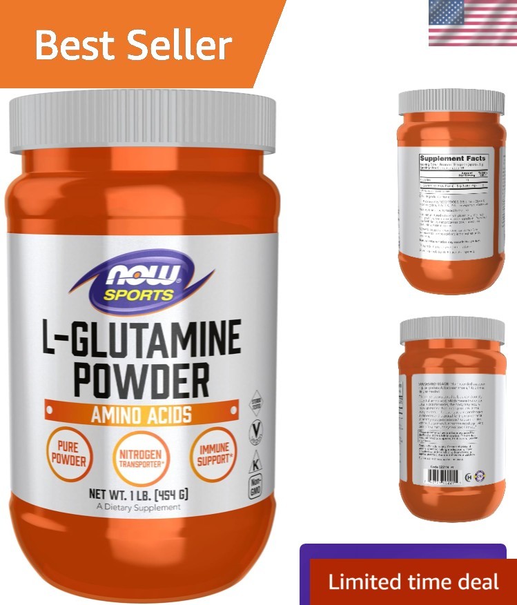 Sports Nutrition L-Glutamine Pure Powder 16oz Unflavored Multivitamin