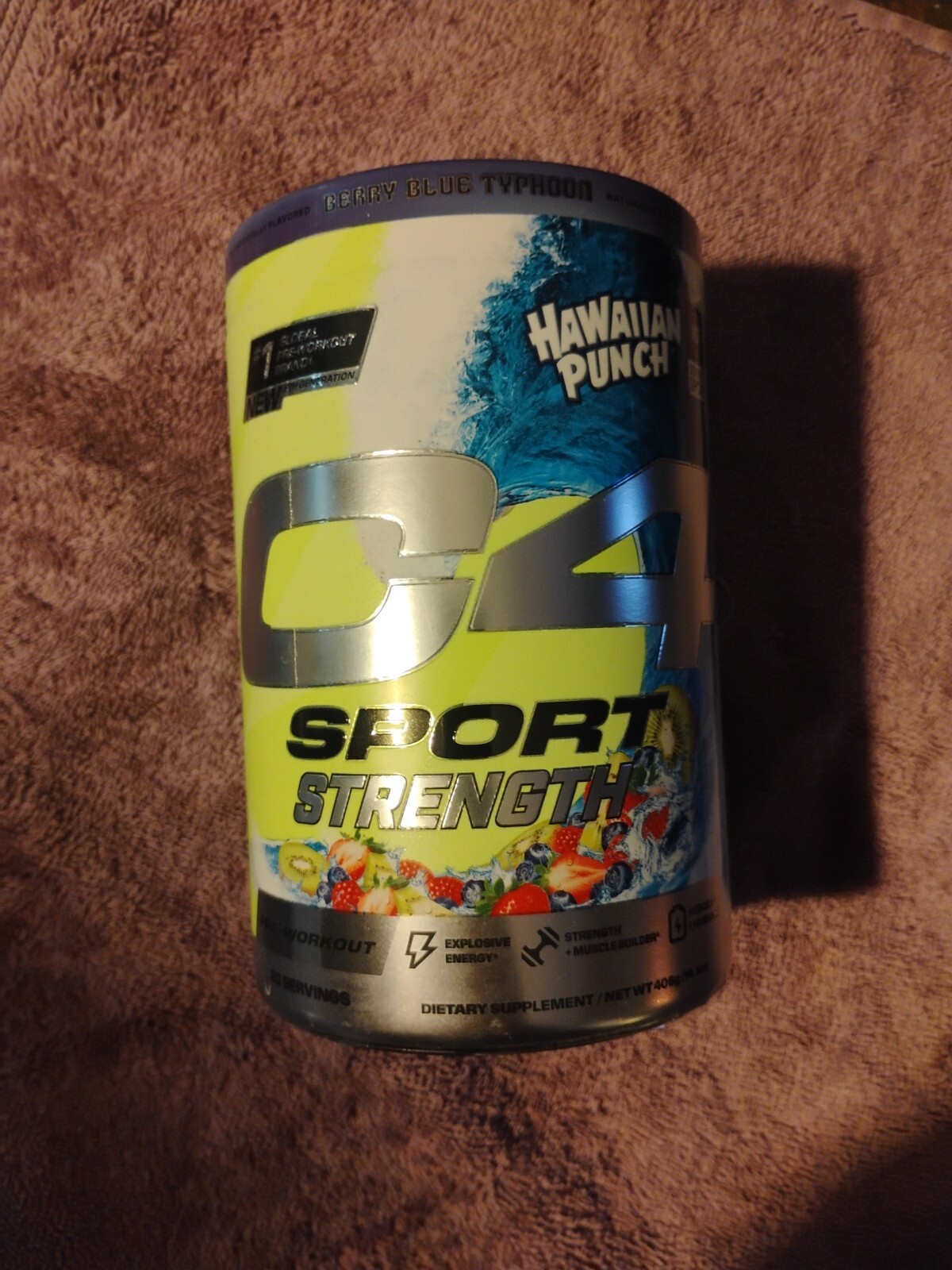 C4 Sport Strength, Pre-Workout Hawaiian Punch Berry Blue Typn 14.3 oz