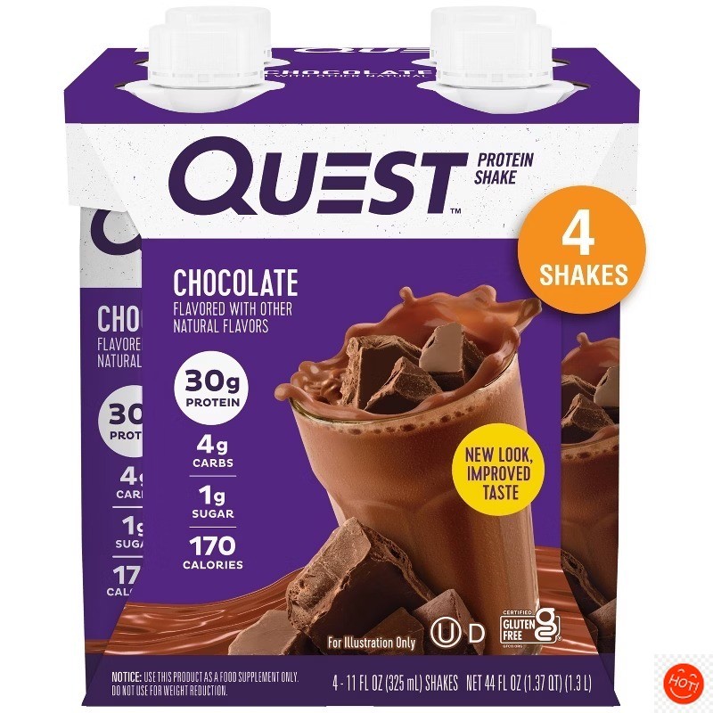 Ready To Drink Protein Shake Chocolate Non-Caffeinated – 44 fl oz/4ct