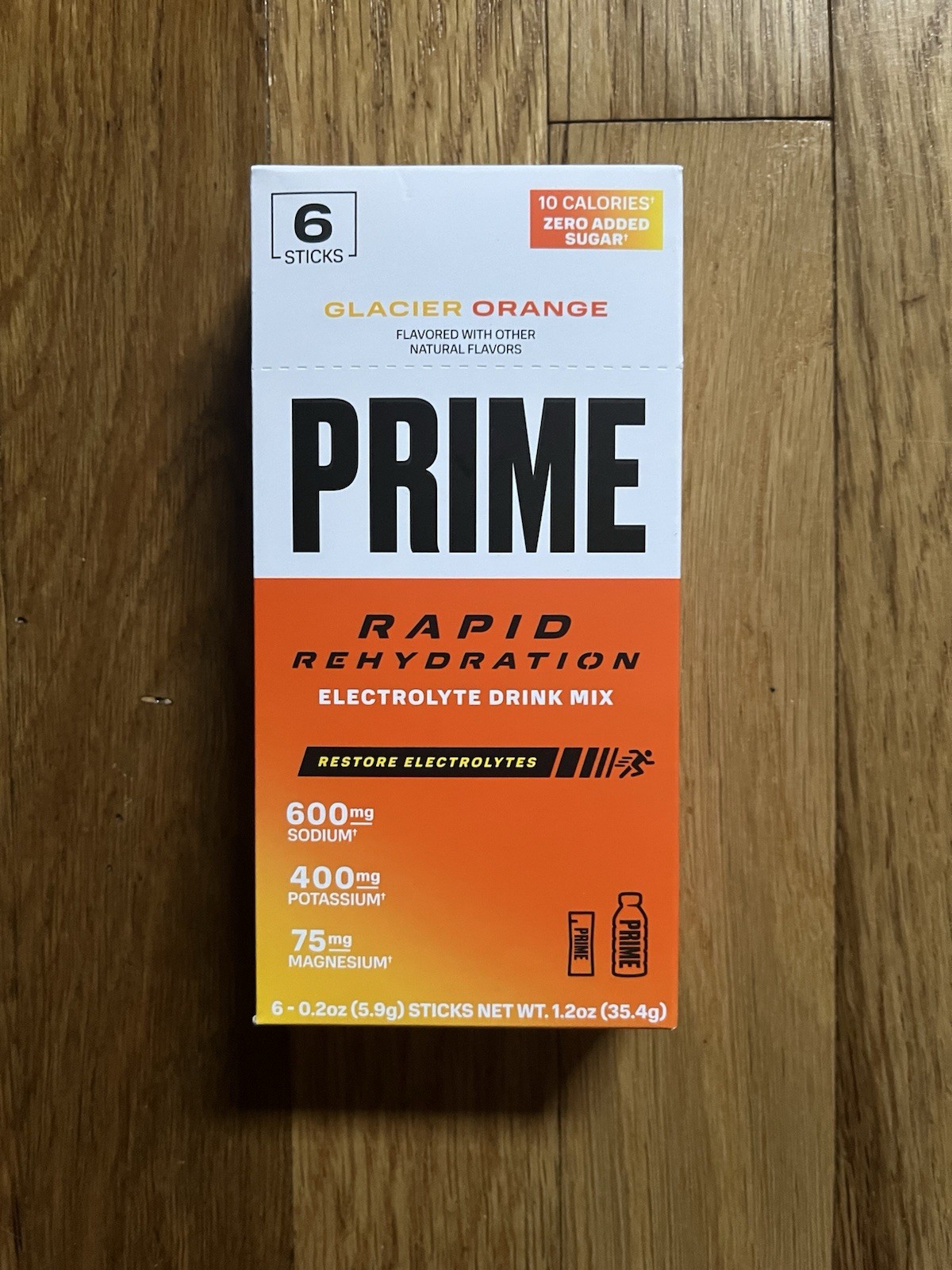 PRIME Hydration Rapid Rehydration Sticks | Glacier Orange 6ct Box
