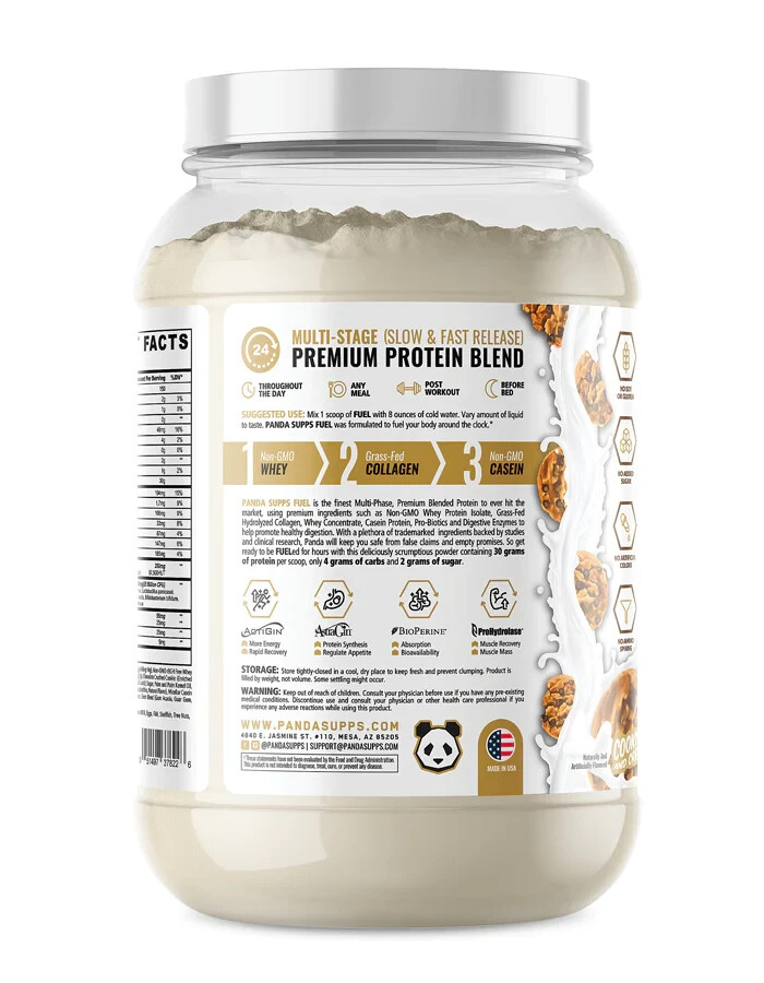 Panda Supps Fuel Premium Whey Casein Collagen Protein Blend 25 Serving 5 Flavors
