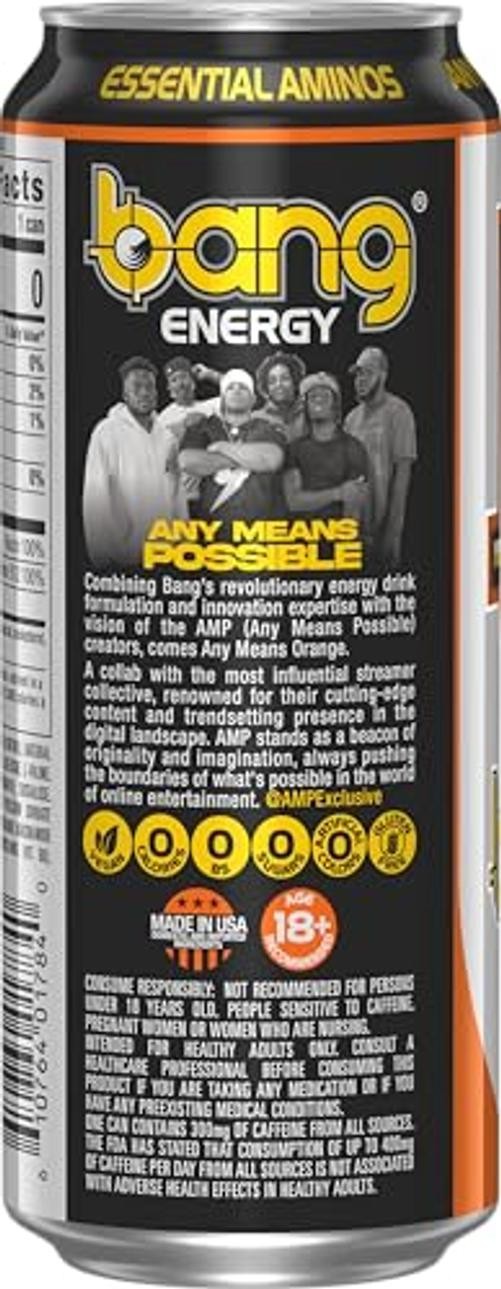Energy Any Means Sugar-Free Energy Drink, 16-Ounce | Pack of 12 Orange