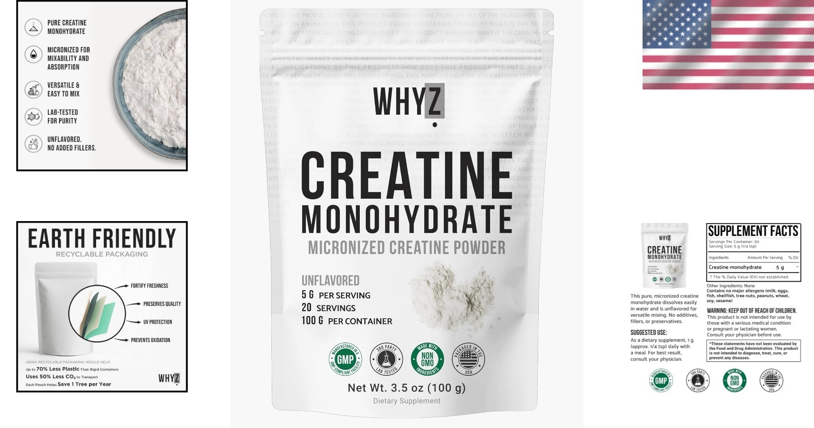 Micronized Creatine Monohydrate Powder – Unflavored Muscle Support, 20 Servings
