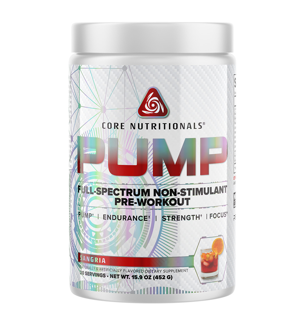 Core Nutritionals Pump Full-Spectrum/Non-Stim Pre-Workout 20serv (Sangria)