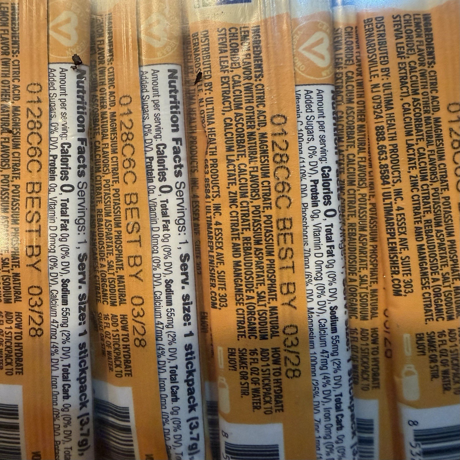 100 Count Ultima Replenisher, Electrolyte Hydration Drink Mix Sticks- Lemonade