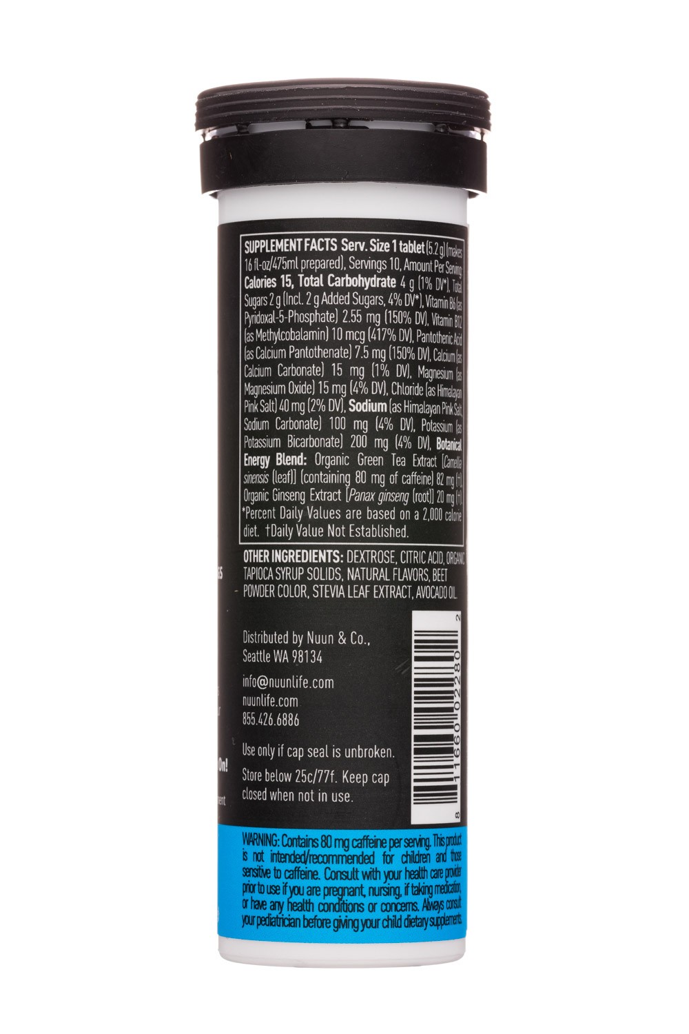 Nuun, Daily Hydration, Energy, Berry Blast 10 tablets, Pack of 20, EXP 06/27