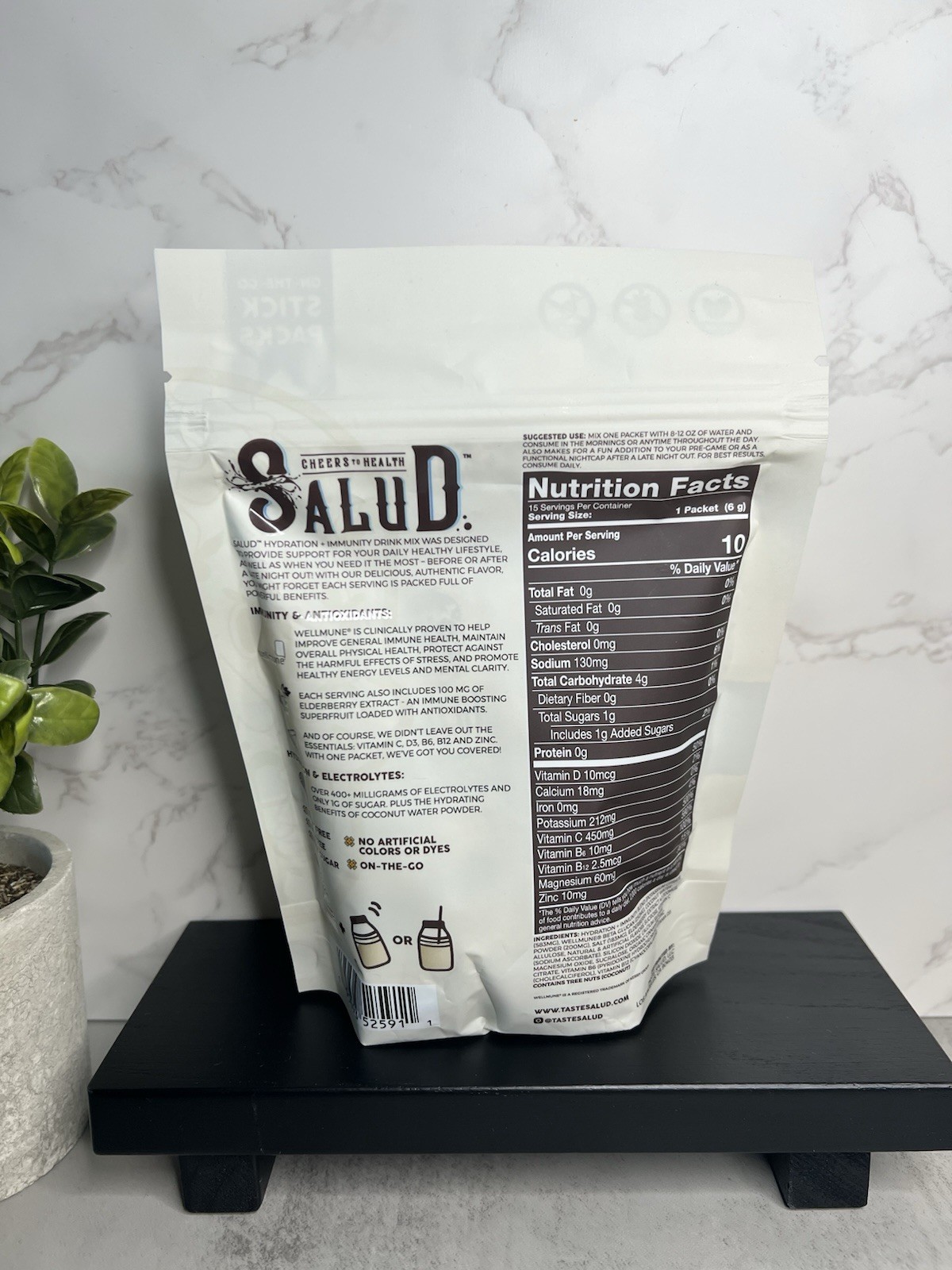 Salud Hydration+Immunity Electrolyte Drink Mix Horchata Agua Fresca 15 Exp 07/27