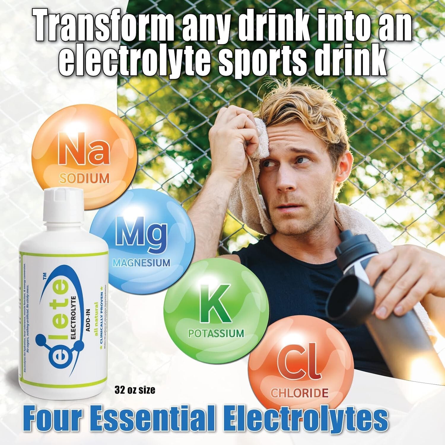 elete All-Natural Electrolyte Concentrate for Hydration – 32oz Unflavored Drops