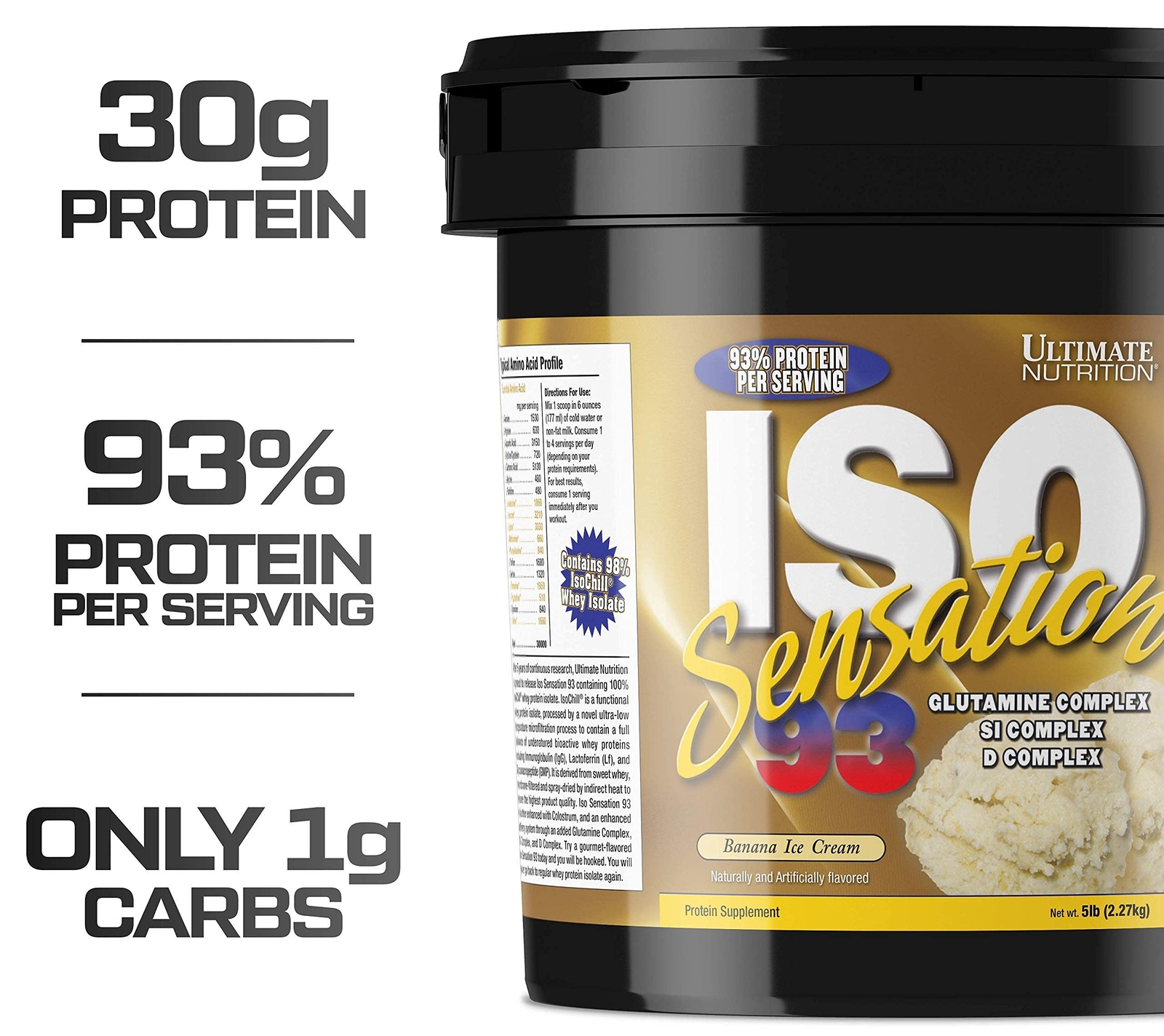 Iso Sensation 93 Whey Protein Isolate Powder – 30 gm of Protein