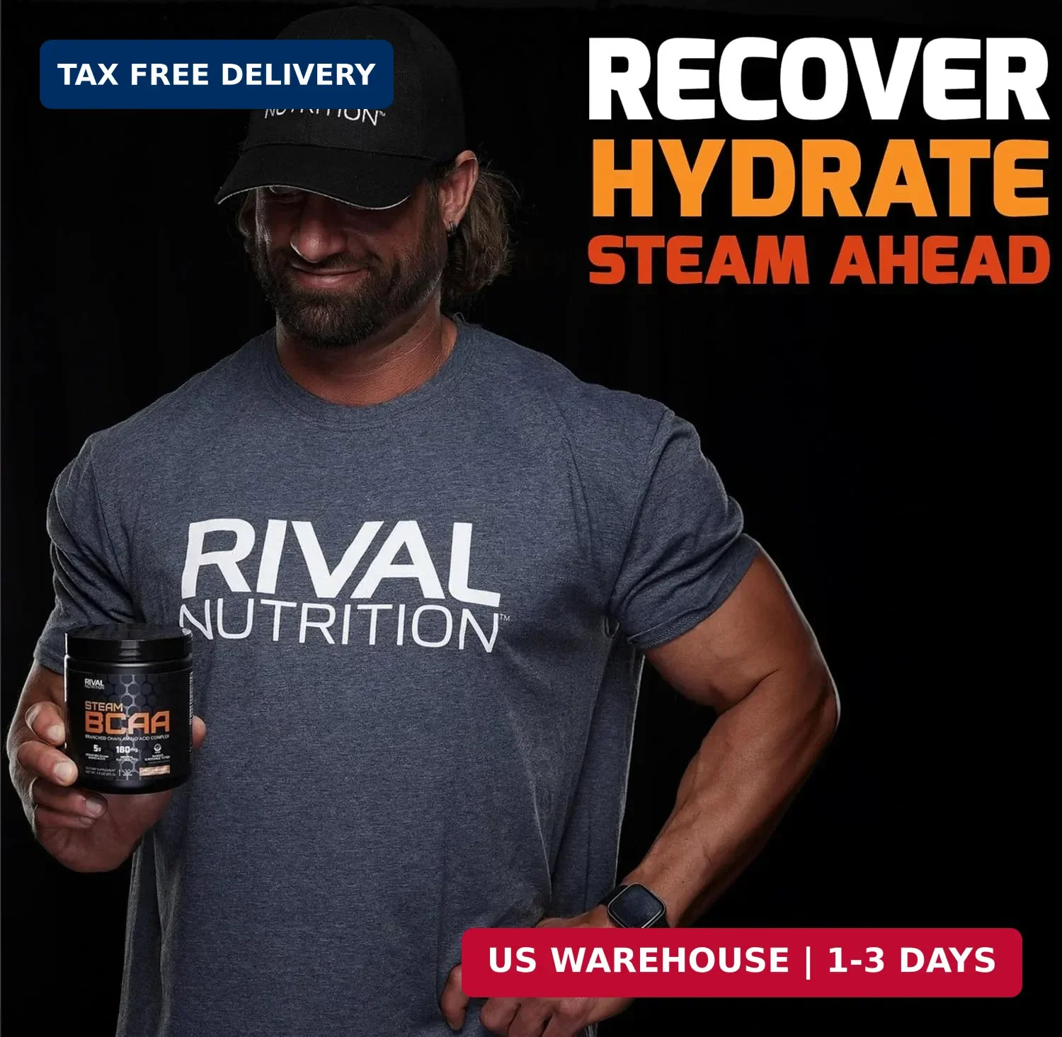 Rival Nutrition Steam BCAA Orange I 30 Servings I 5g Branched Chain Amino Acids