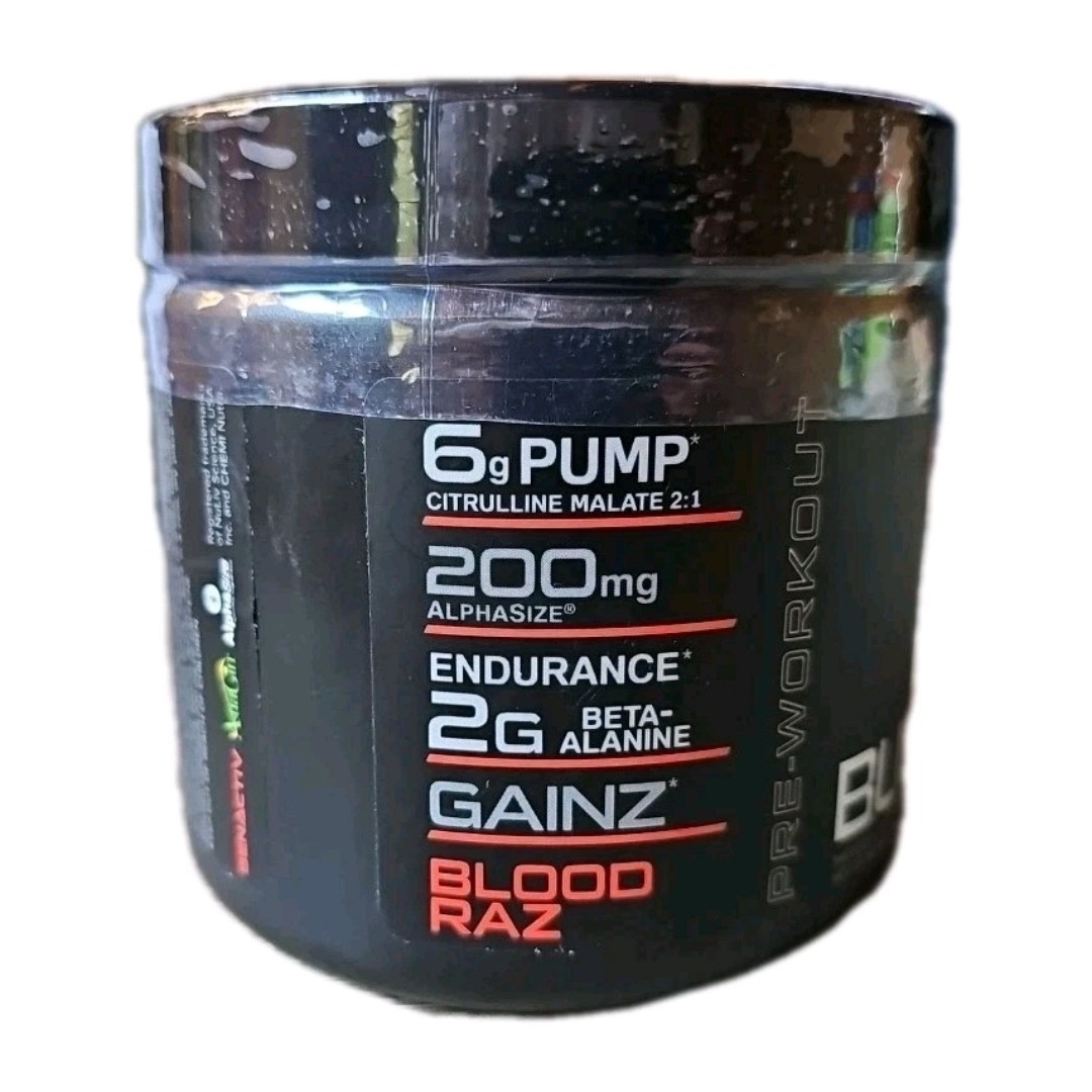 Bucked Up Pre-Workout Powder Focus Stim Pump 25 Serv – Blood Raz – Size: 9.2 oz