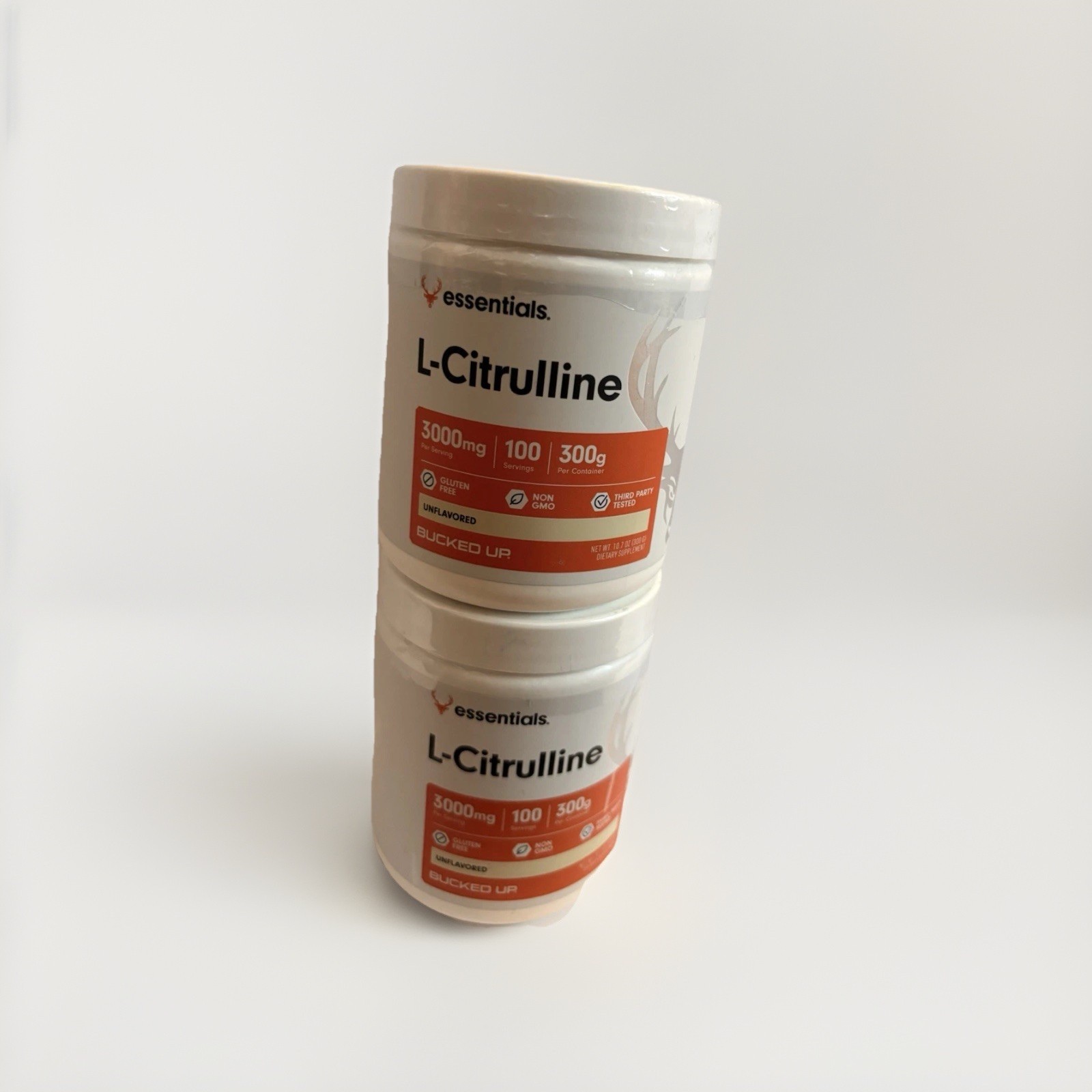 Bucked Up L-Citrulline Powder 2-Pack 300g 3000mg Unflavored Exp 09/2026