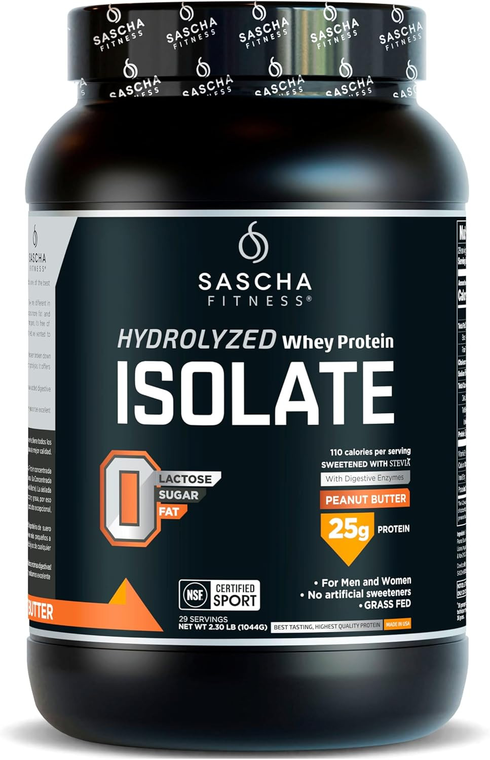 Hydrolyzed Whey Protein Isolate,100% Grass-Fed (2.3 Pounds, Peanut Butter)