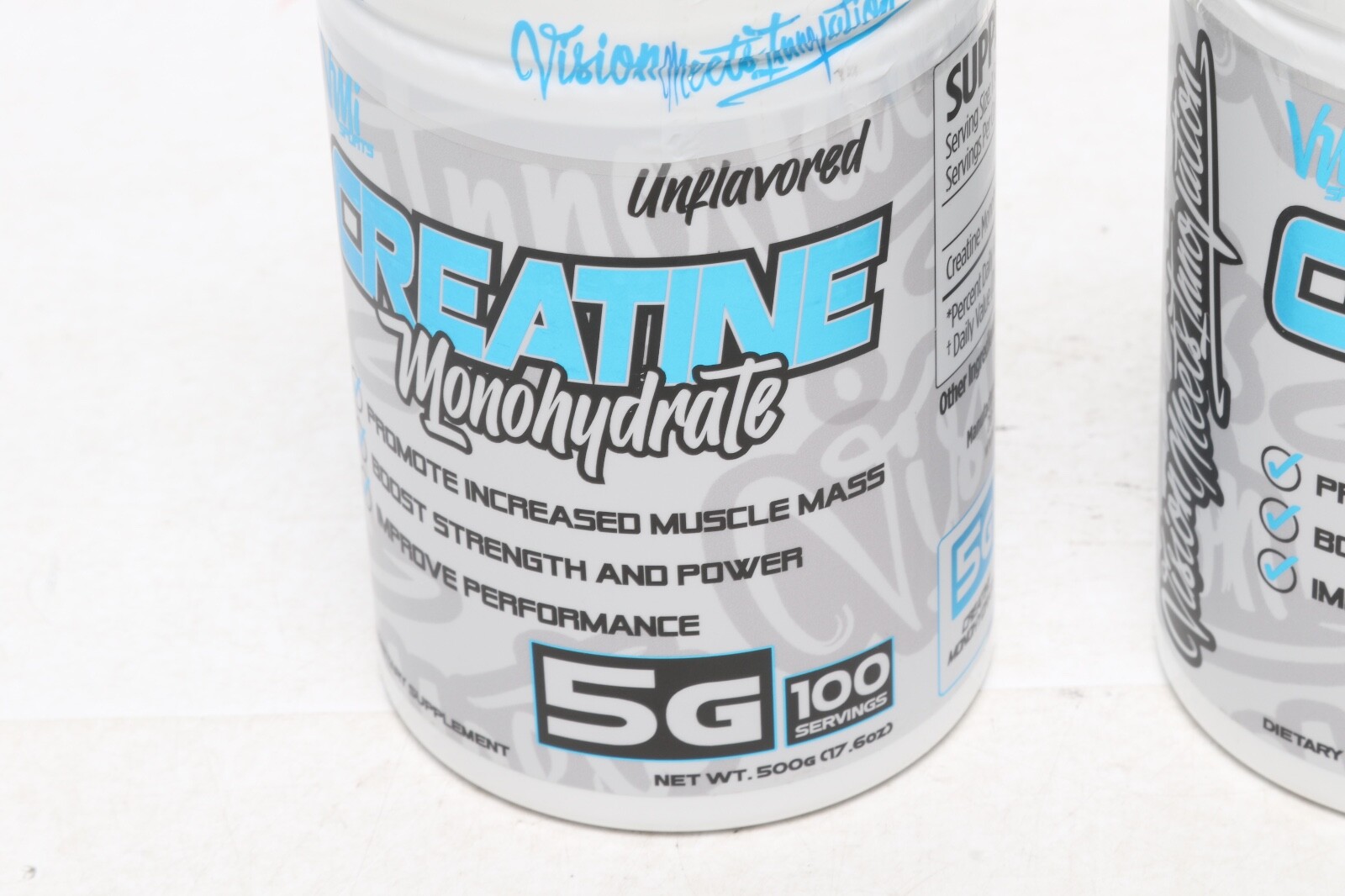 2 Pack of VMI Sports Creatine Monohydrate 500 Grams 100 Servings Unflavored