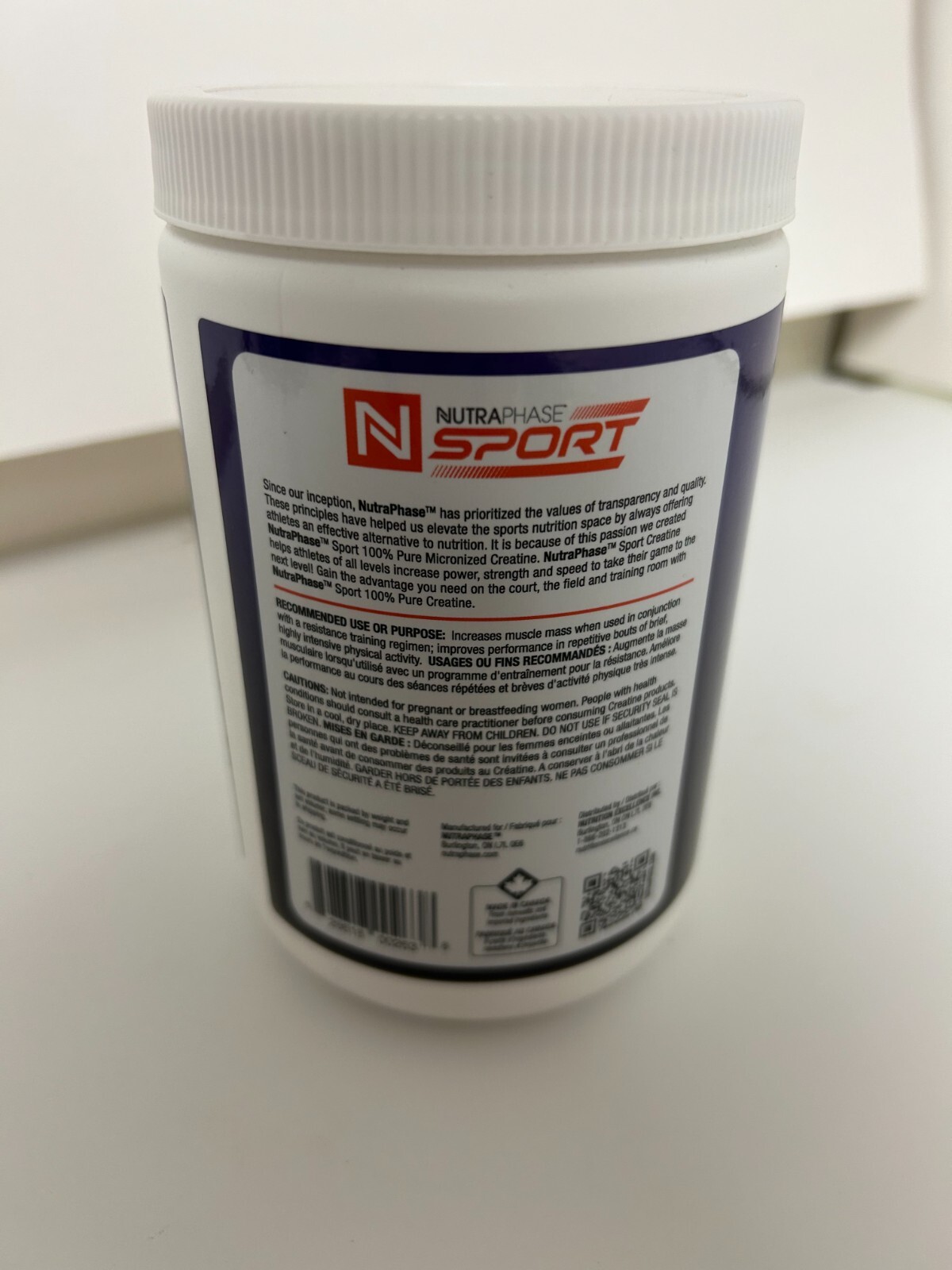 NUTRAPHASE CREATINE MONOHYDRATE PW MICRONIZED UNFLAVORED 60 Servings 300 Grams💪