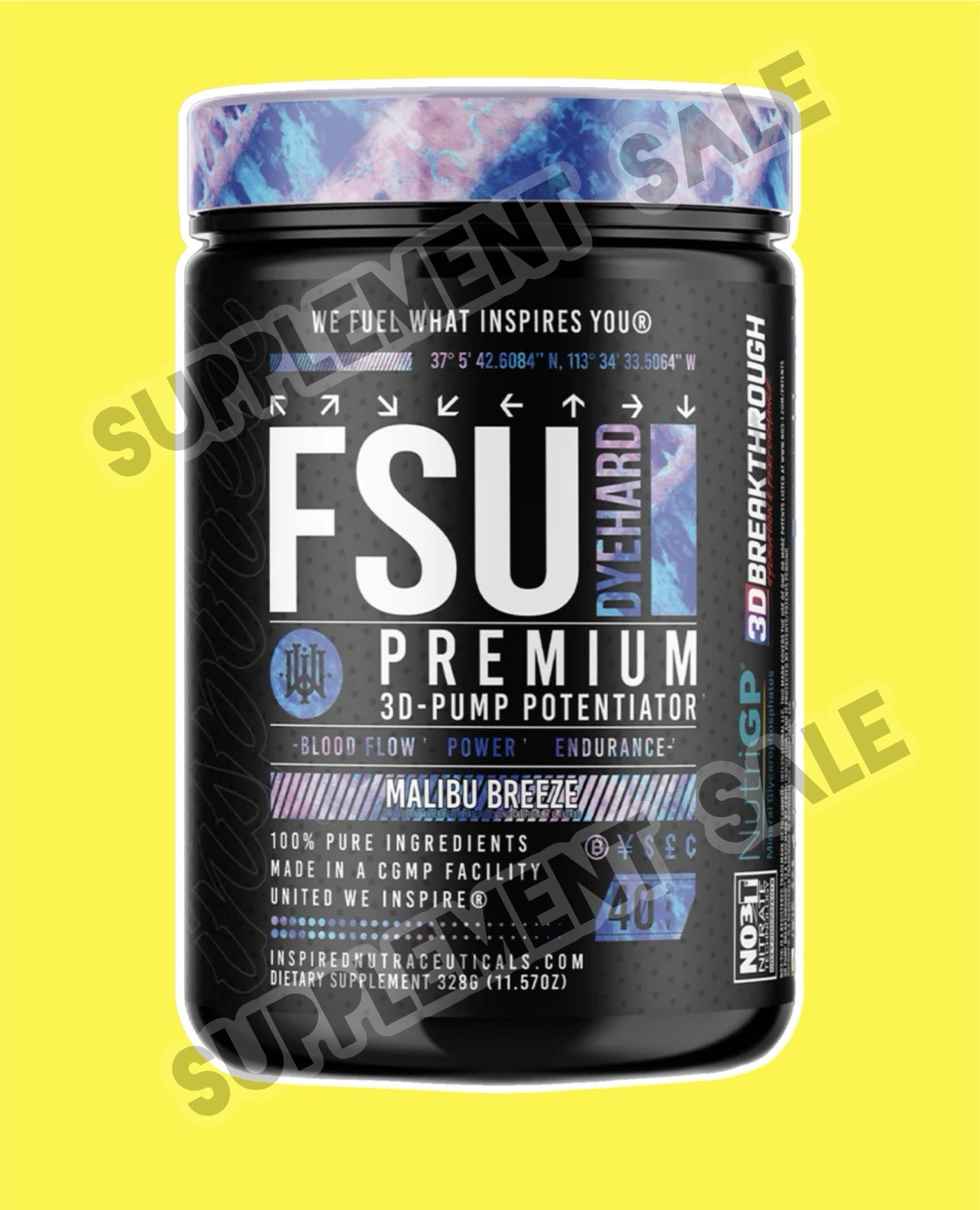 FSU DYEHARD PRE-WORKOUT *NON-STIM* Malibu Breeze [11.57 oz] ***SAVE $10***