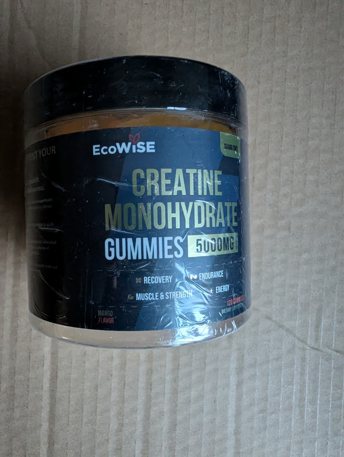 EcoWise Creatine Monohydrate 5000mg 120 Gummies Mango Exp 4/2027 New Sealed