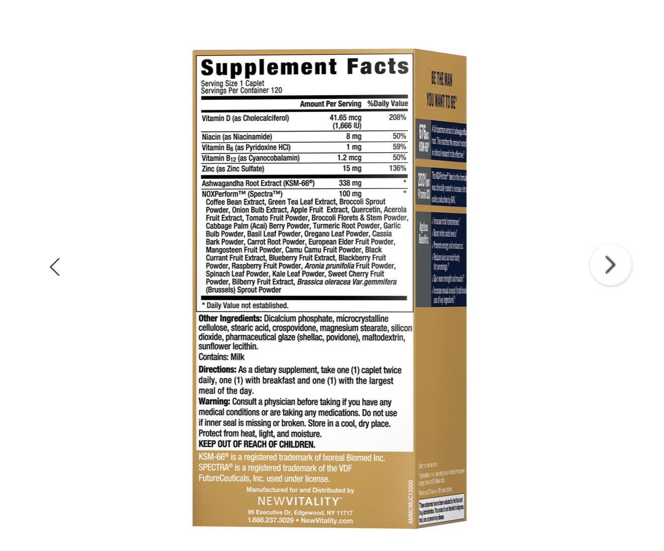 Ageless Male Max Total Testosterone and Nitric Oxide Booster, 120 ct.
