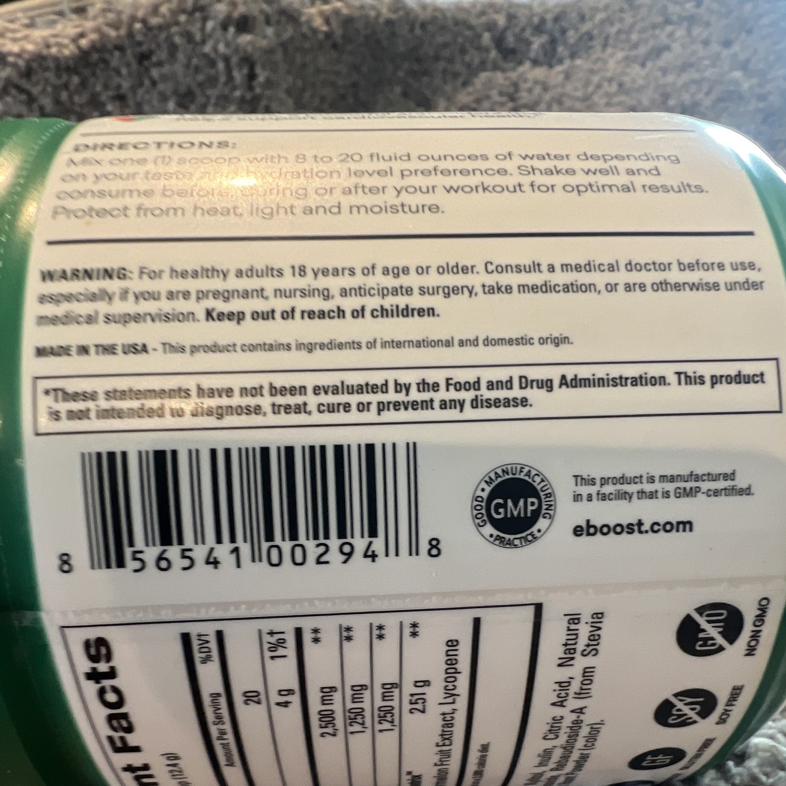 EBOOST Rescue BCAA 2:1:1 Powder Watermelon 8.74oz (248g) 20 Servings