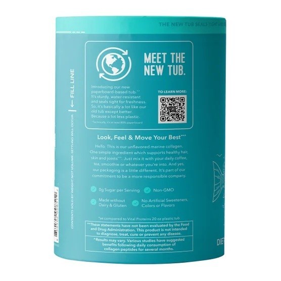 Vital Proteins Marine Collagen, Unflavored, 14.5 oz Dairy Gluten Free 34 Serving
