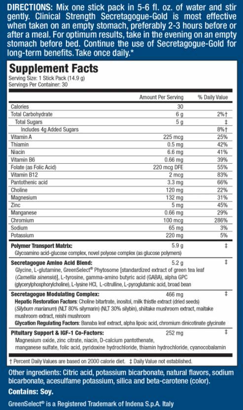 MHP Secretagogue Gold GH Enhancer Sleep Muscle Growth 30 Stick Packs – Orange