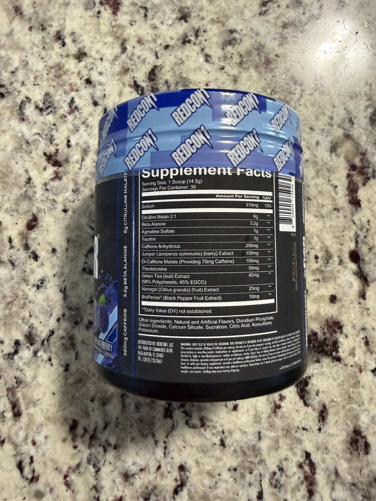Redcon1 Total War Pre-workout Blue Raspberry 435g – Exp 12/2027 15.34 Oz
