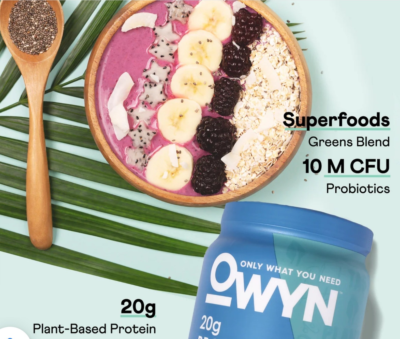 Owyn PLANT BASED PROTEIN 1lb (14 Servings) Natural Smooth Vanilla BEST BY 12/26