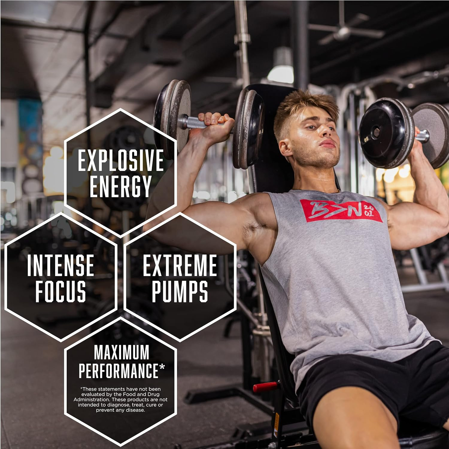 N.O.-XPLODE Pre Workout Powder, Energy Supplement for Men and Women with Creatin