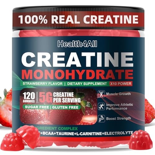 Creatine Monohydrate Gummies 5g 120ct Strength Energy Muscle Growth