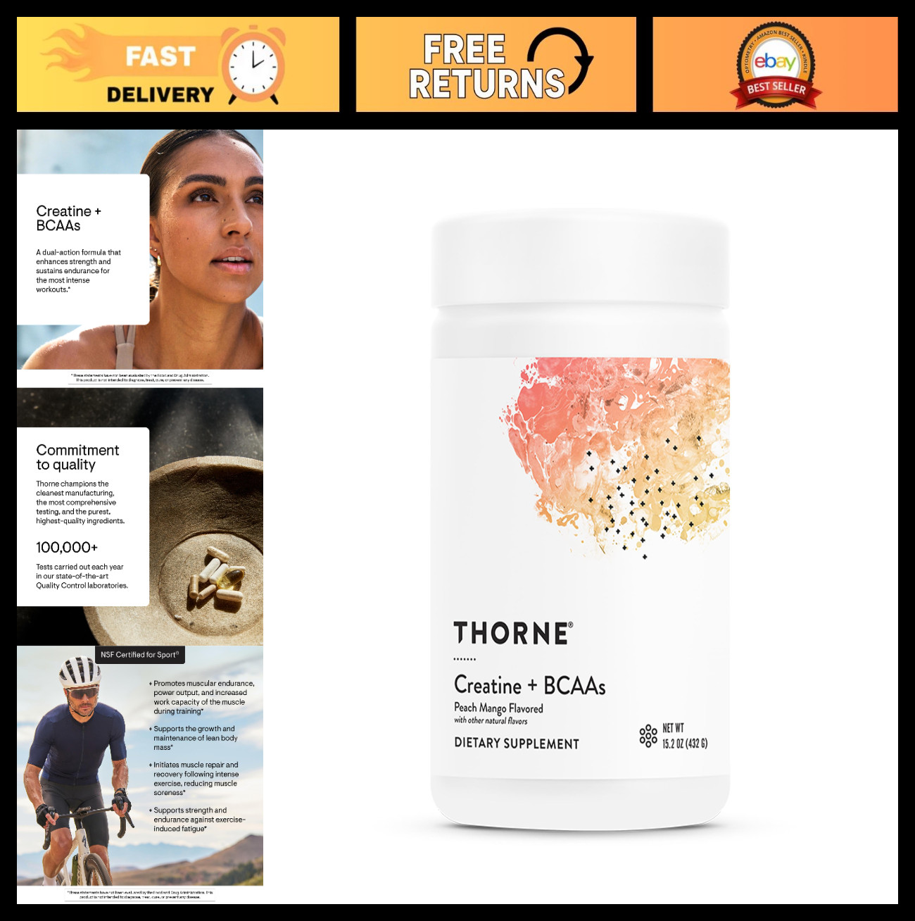 Micronized Creatine Monohydrate & BCAA Powder – Muscle Support, Endurance & Reco
