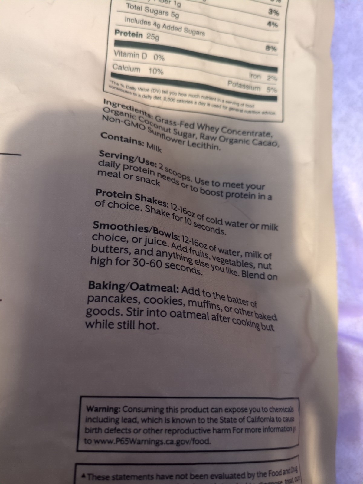 ProMix Nutrition Whey Protein Chocolate Grass-Fed 2.5lb Gluten-Free Shake 7/27