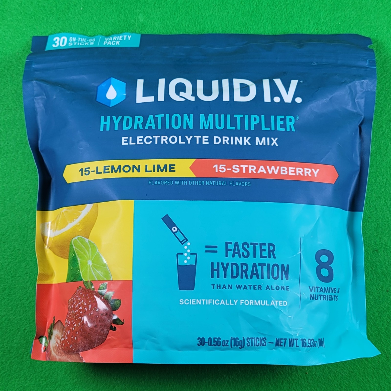 Liquid I.V. Hydration Multiplier 30 Sticks Strawberry Lemon Lime NEW